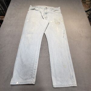 Vintage Wrangler Jeans Mens 36x29 Blue Straight Leg Western Distressed Denim